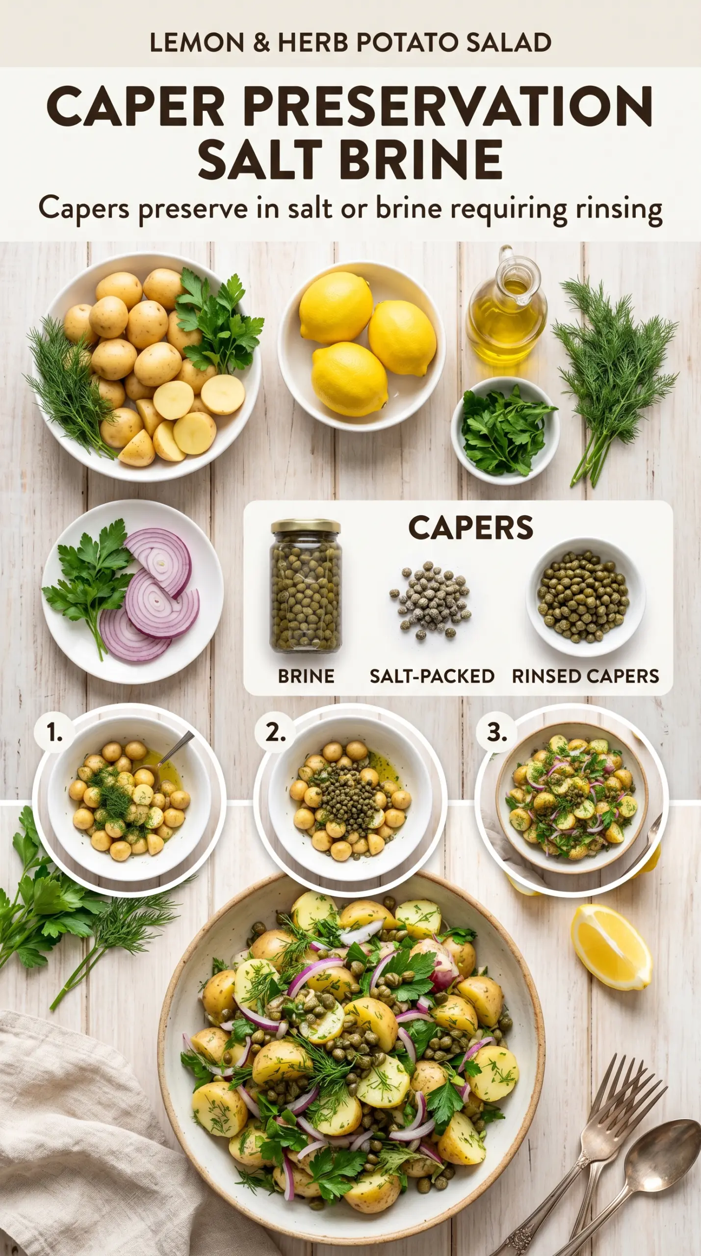Lemon & Herb Potato Salad with Dill and Capers bright tangy herb salad