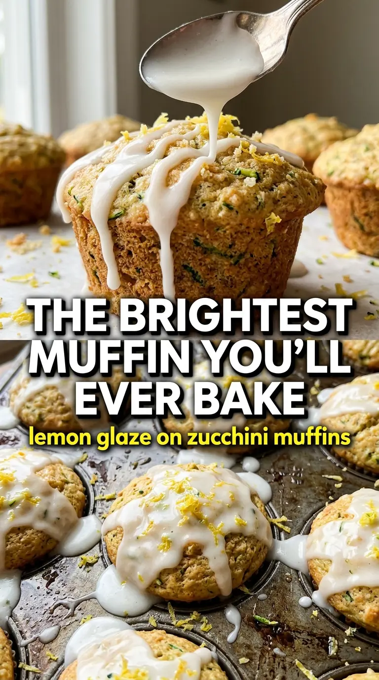 Lemon Zucchini Muffins bright glazed