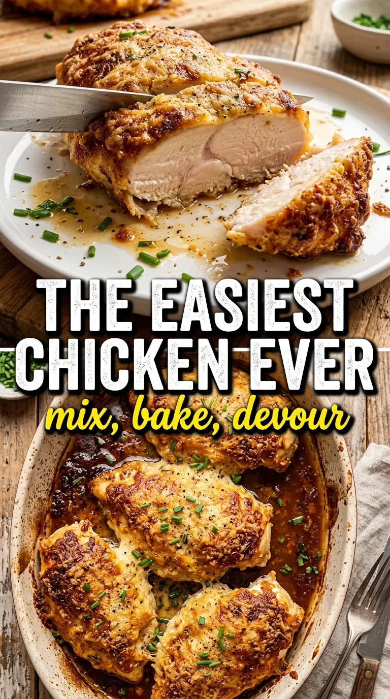 Melt In Your Mouth Chicken creamy Parmesan crust tender baked chicken