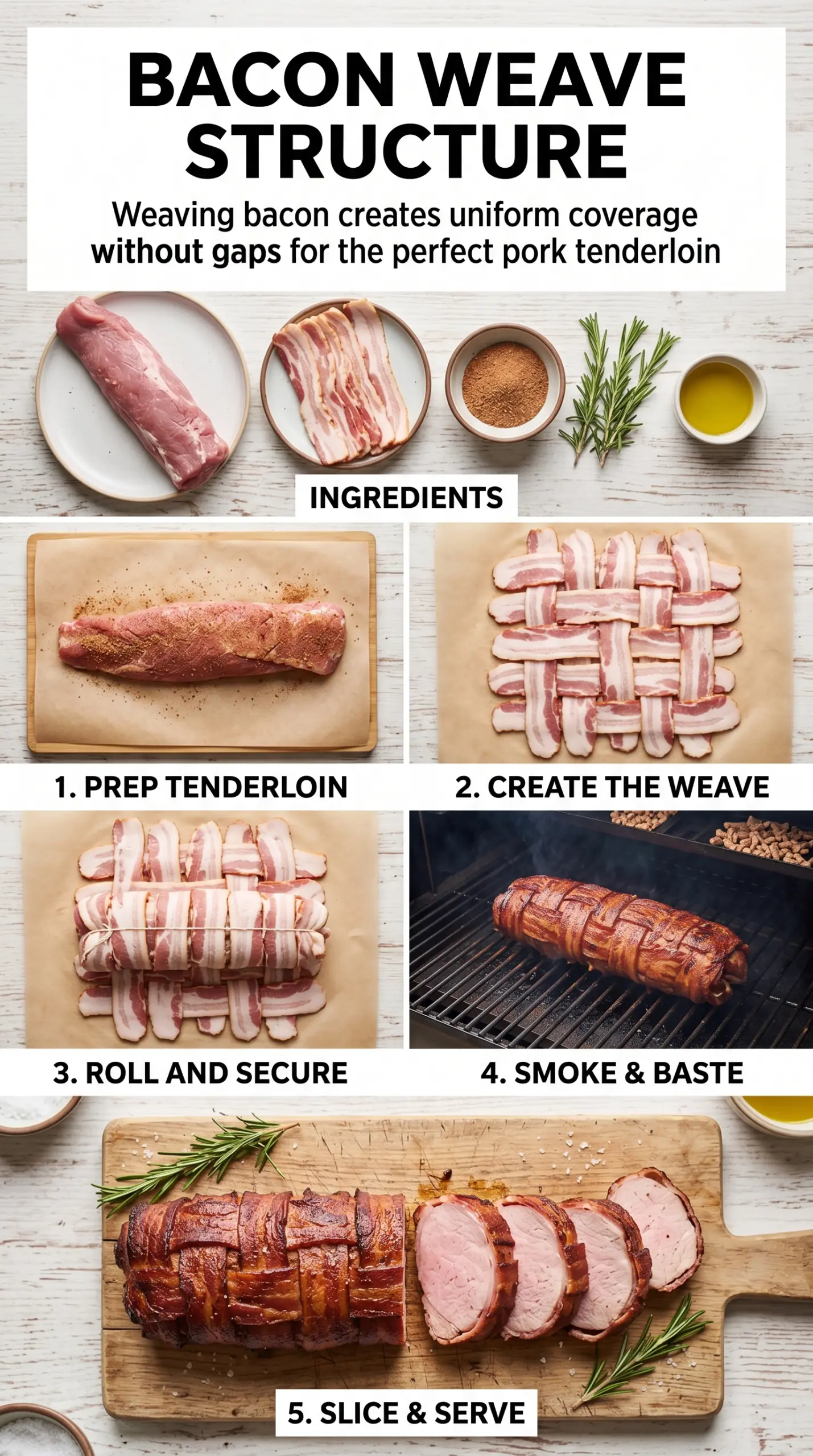 Pellet Grill Smoked Bacon Wrapped Pork Tenderloin smoky crispy juicy