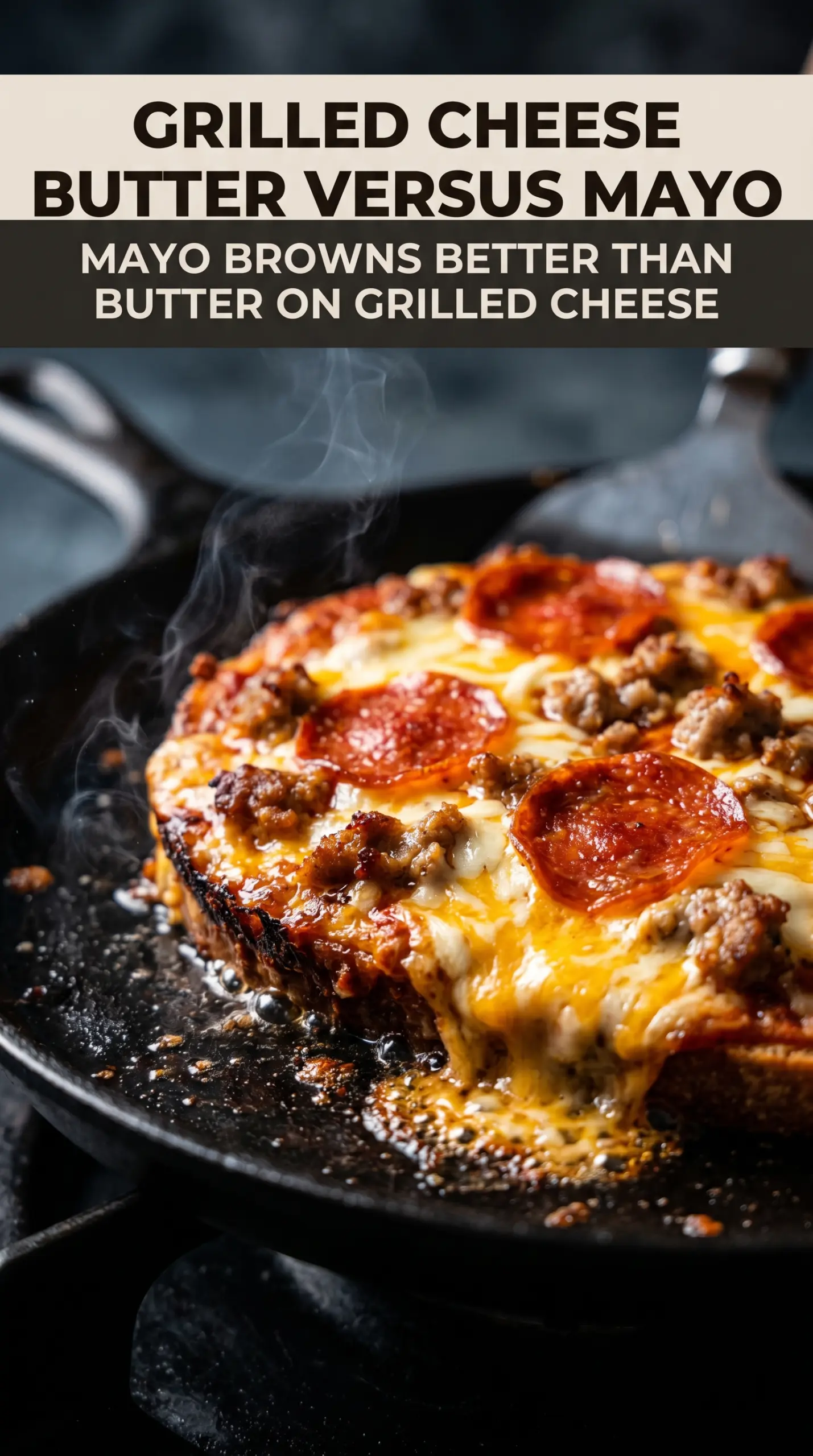 Pizza Grilled Cheese crispy melty pepperoni