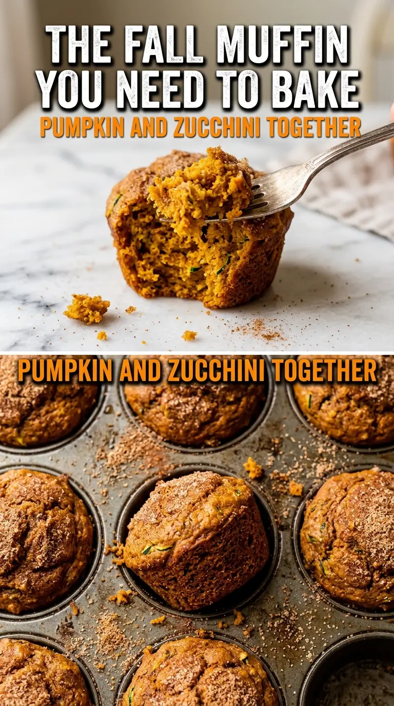 Pumpkin Zucchini Muffins warm spiced moist