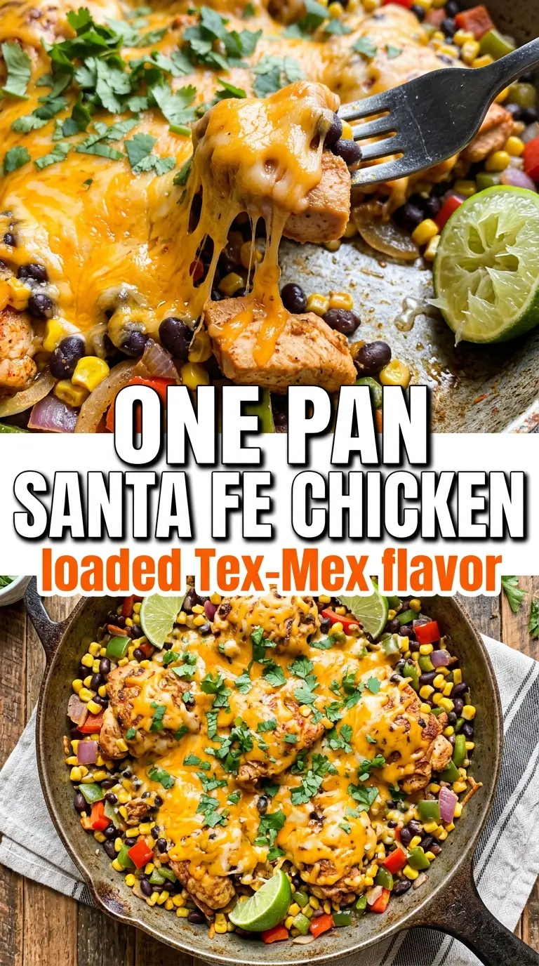 Santa Fe chicken skillet golden Tex-Mex cheesy