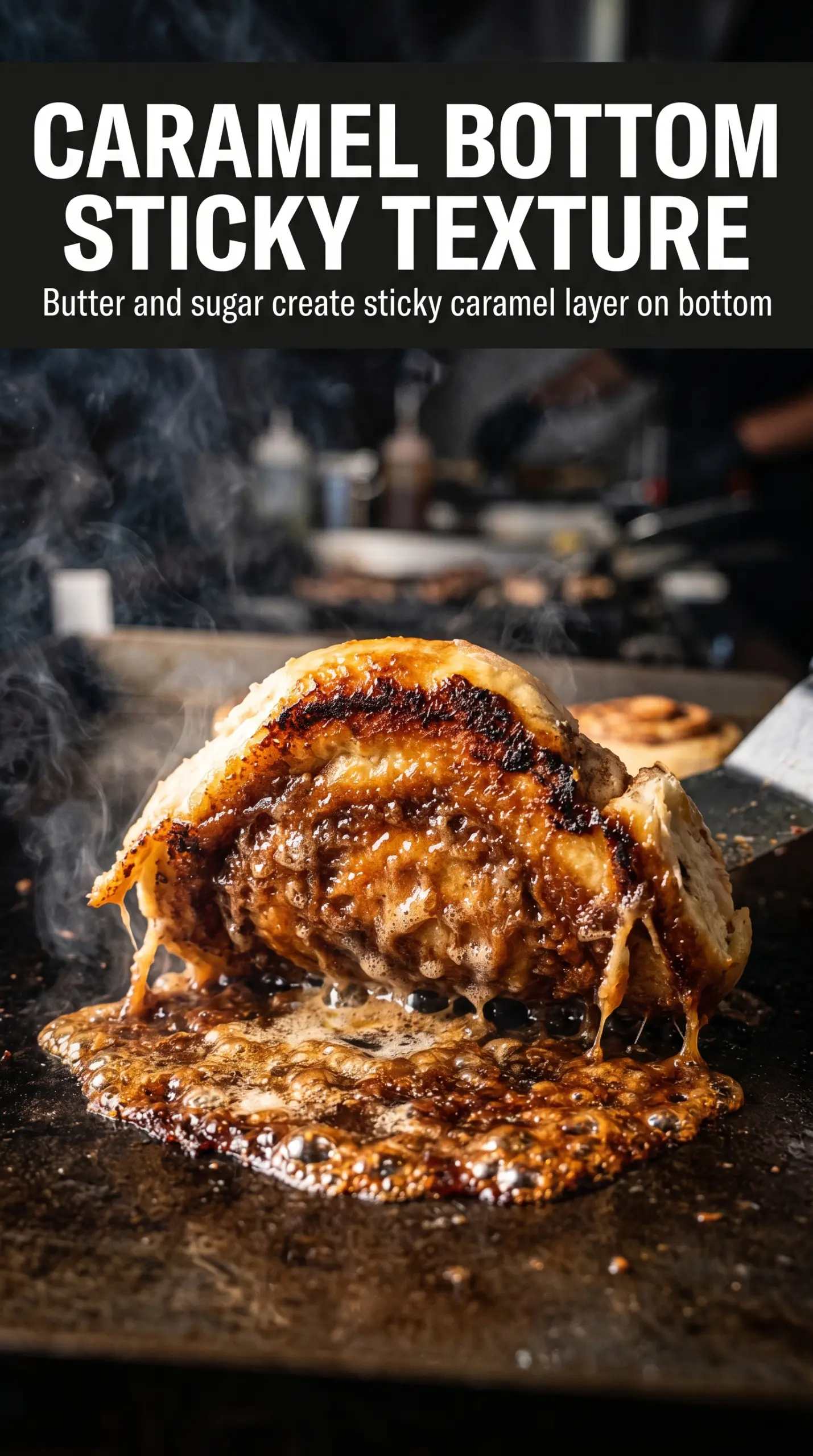 Smashed Blackstone Cinnamon Rolls caramelized iced griddle