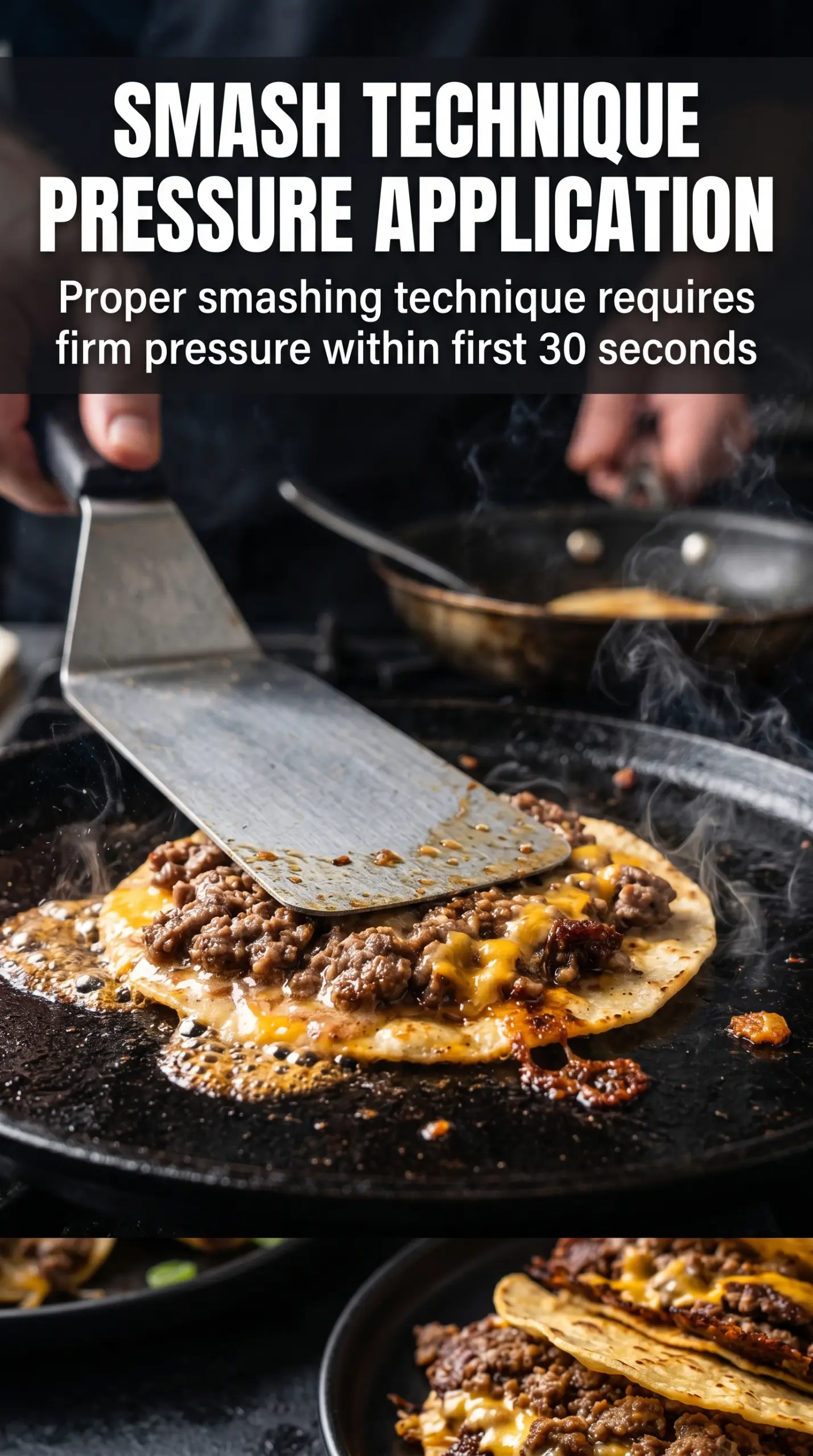 Smashed cheeseburger tacos crispy cheesy layered