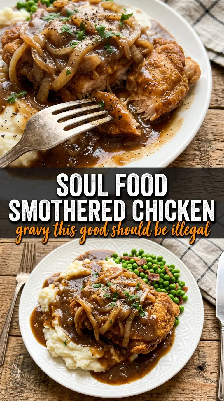 Smothered Chicken golden gravy skillet