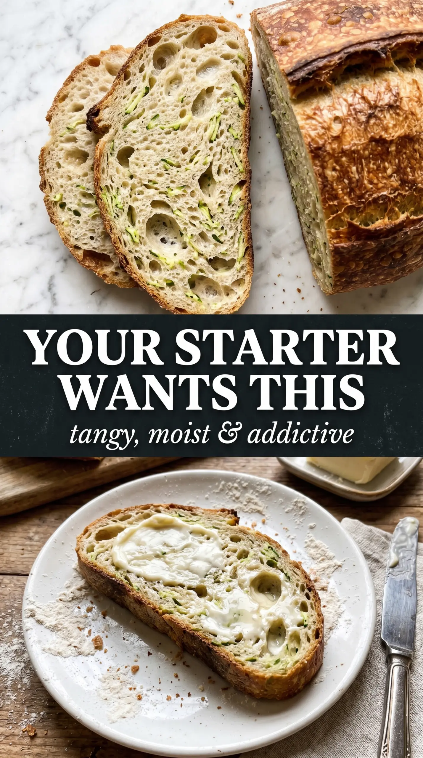 Sourdough zucchini bread moist tangy loaf