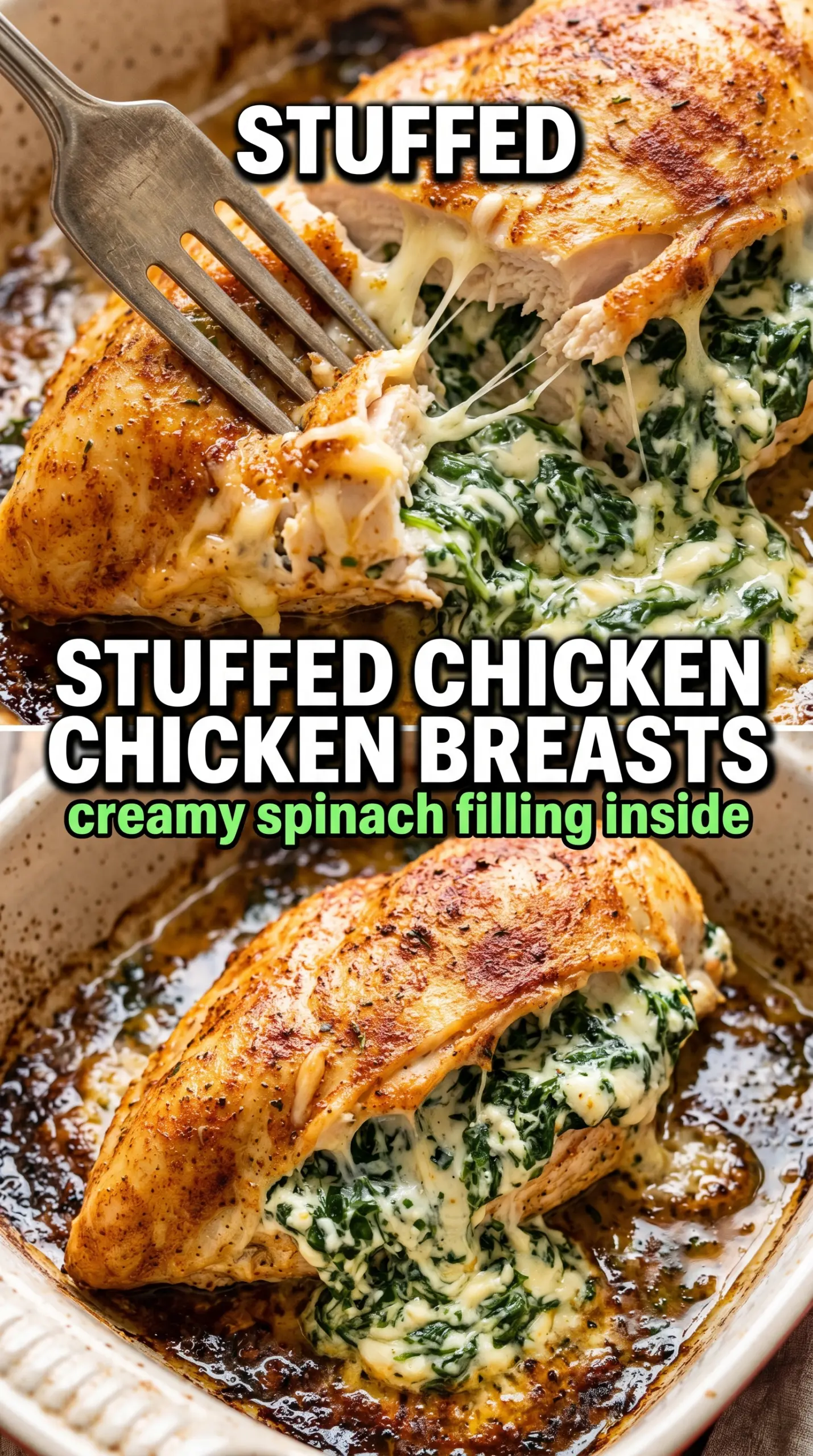 Spinach Stuffed Chicken Breasts creamy golden stuffed chicken