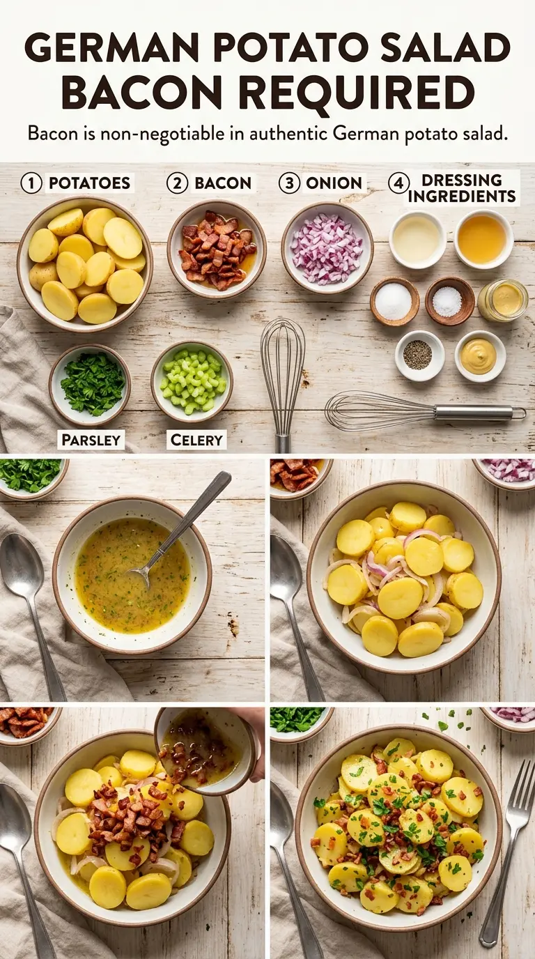 Hot dressing coating warm potatoes