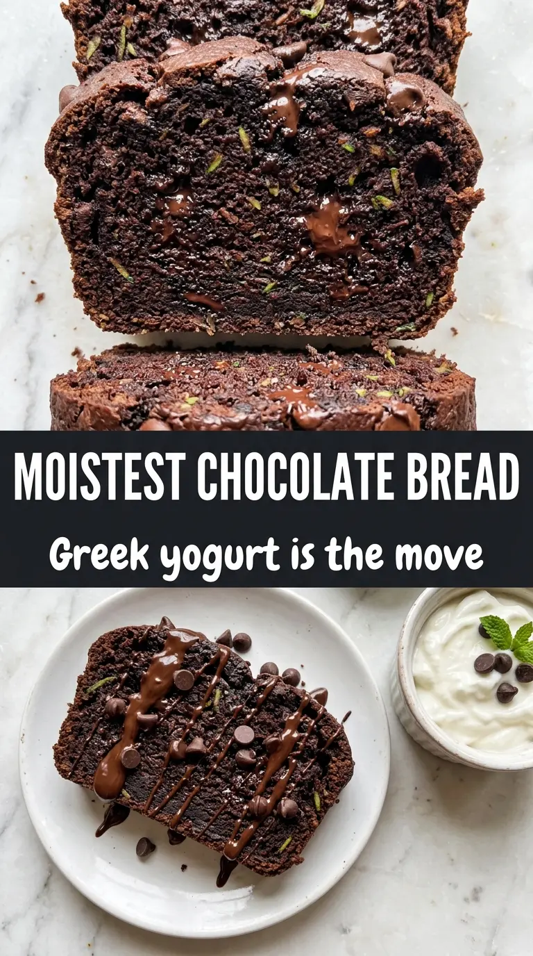 Yogurt Chocolate Zucchini Bread moist chocolate loaf