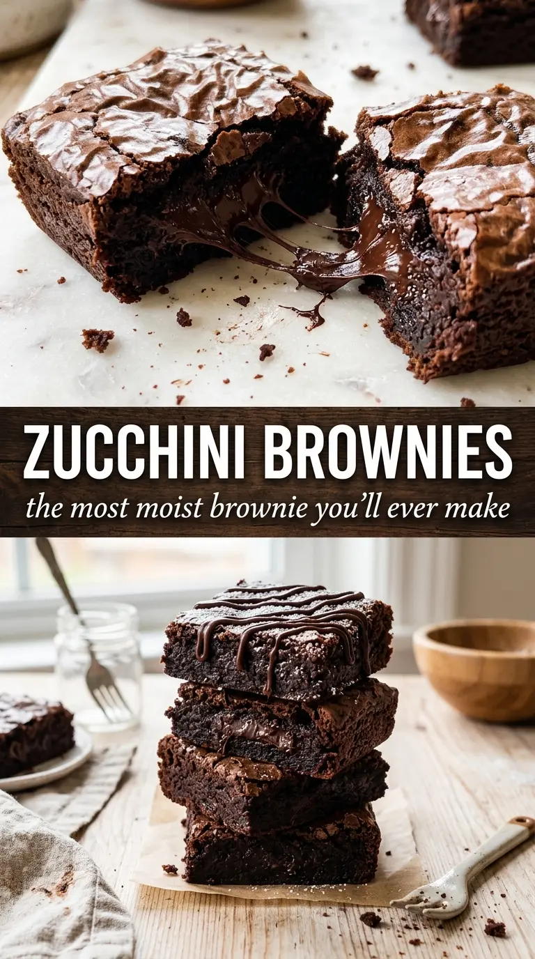 Zucchini brownies fudgy chocolate crinkled top