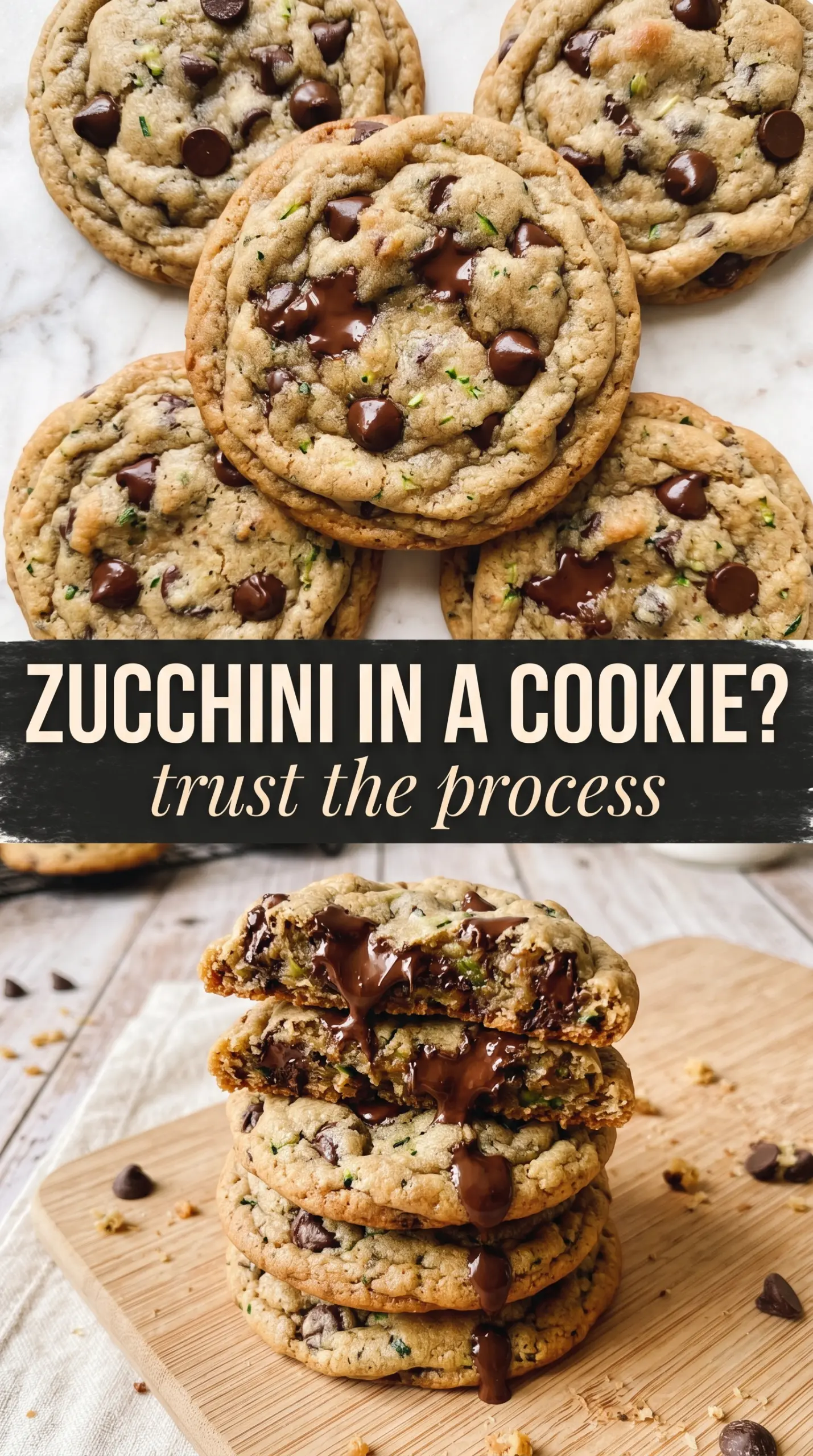 Zucchini Chocolate Chip Cookies soft pillowy chocolatey