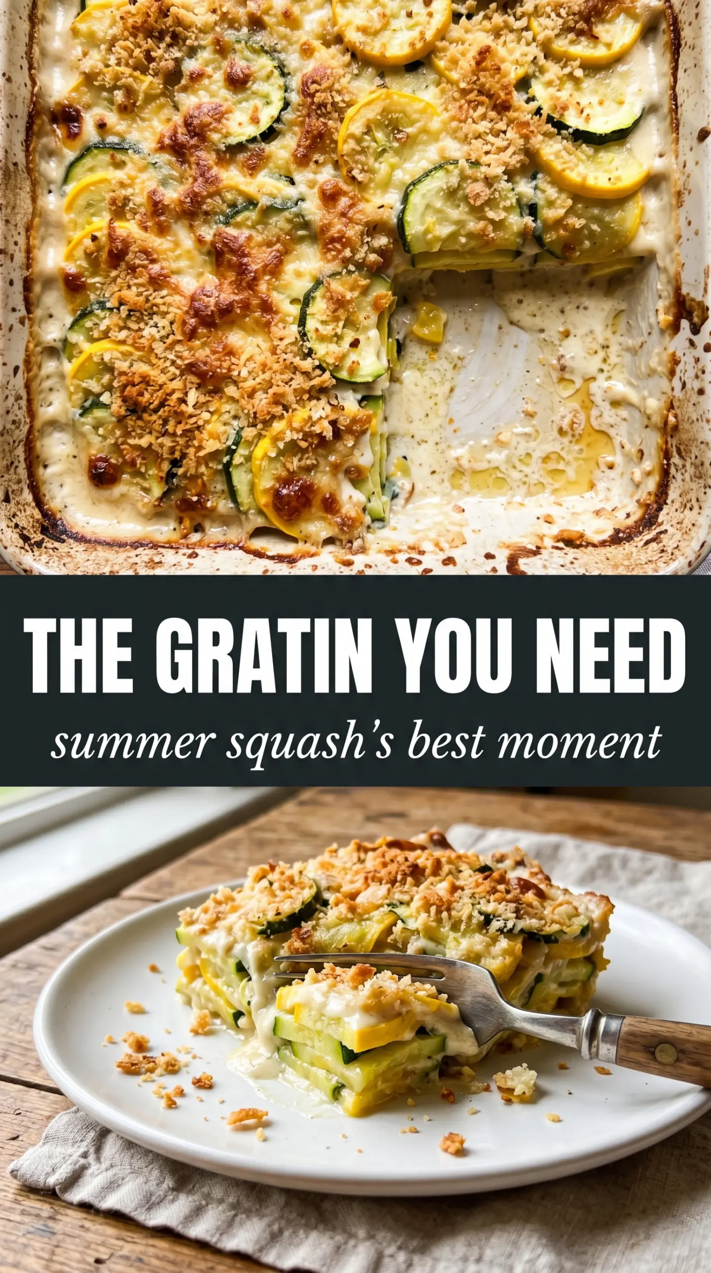 Zucchini Gratin with Yellow Squash creamy cheesy