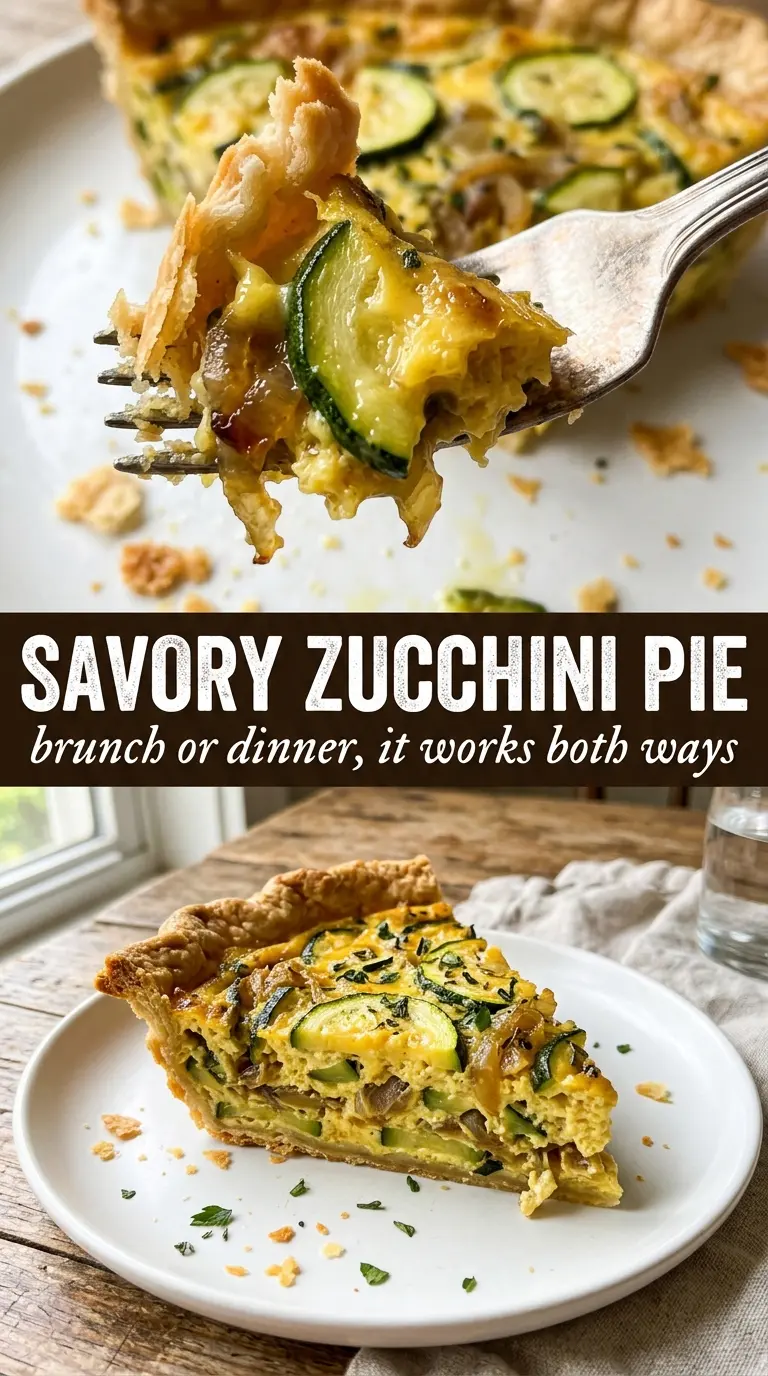 Zucchini Onion Pie savory golden crustless