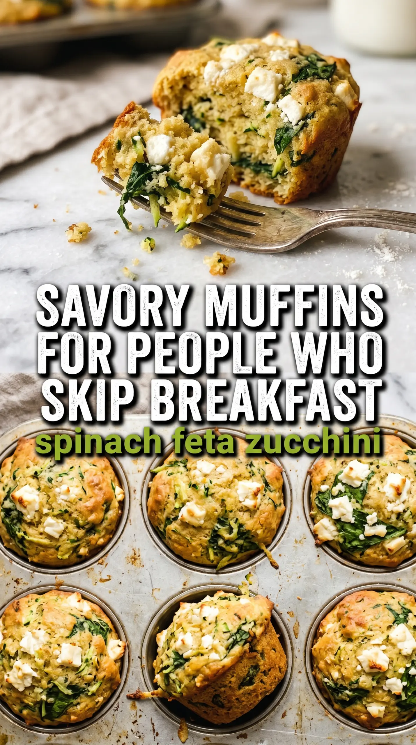 Zucchini spinach and feta muffins savory green cheesy