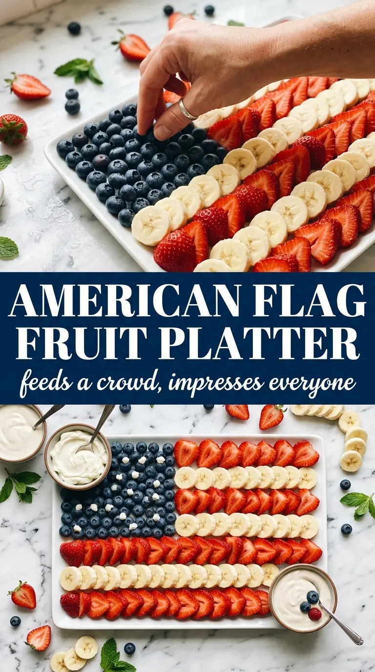 American flag fruit platter patriotic red white blue fruit