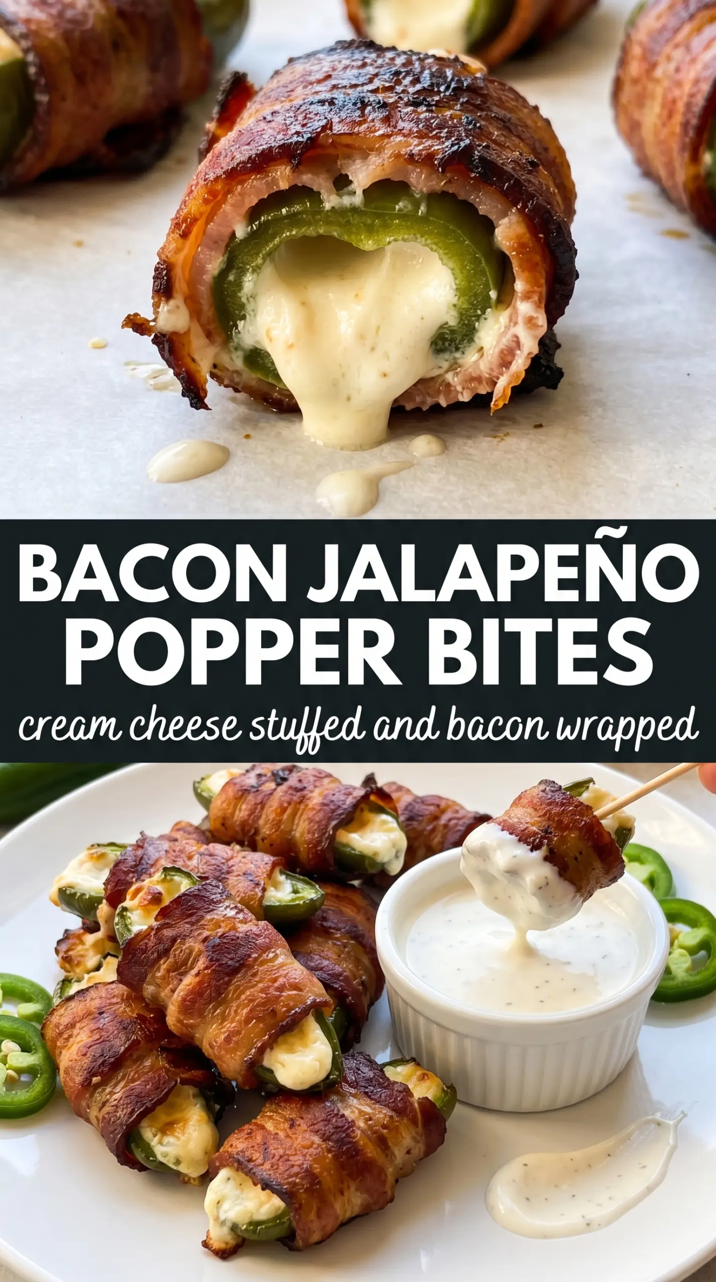 Bacon Jalapeño Popper Bites crispy creamy spicy