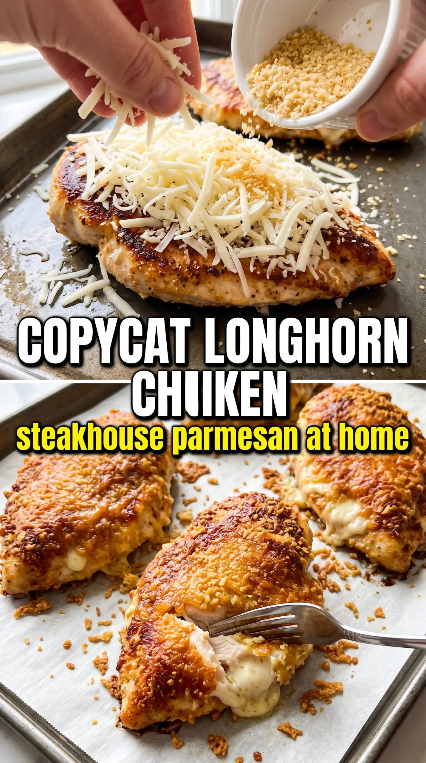 Longhorn Steakhouse Parmesan Chicken golden melted