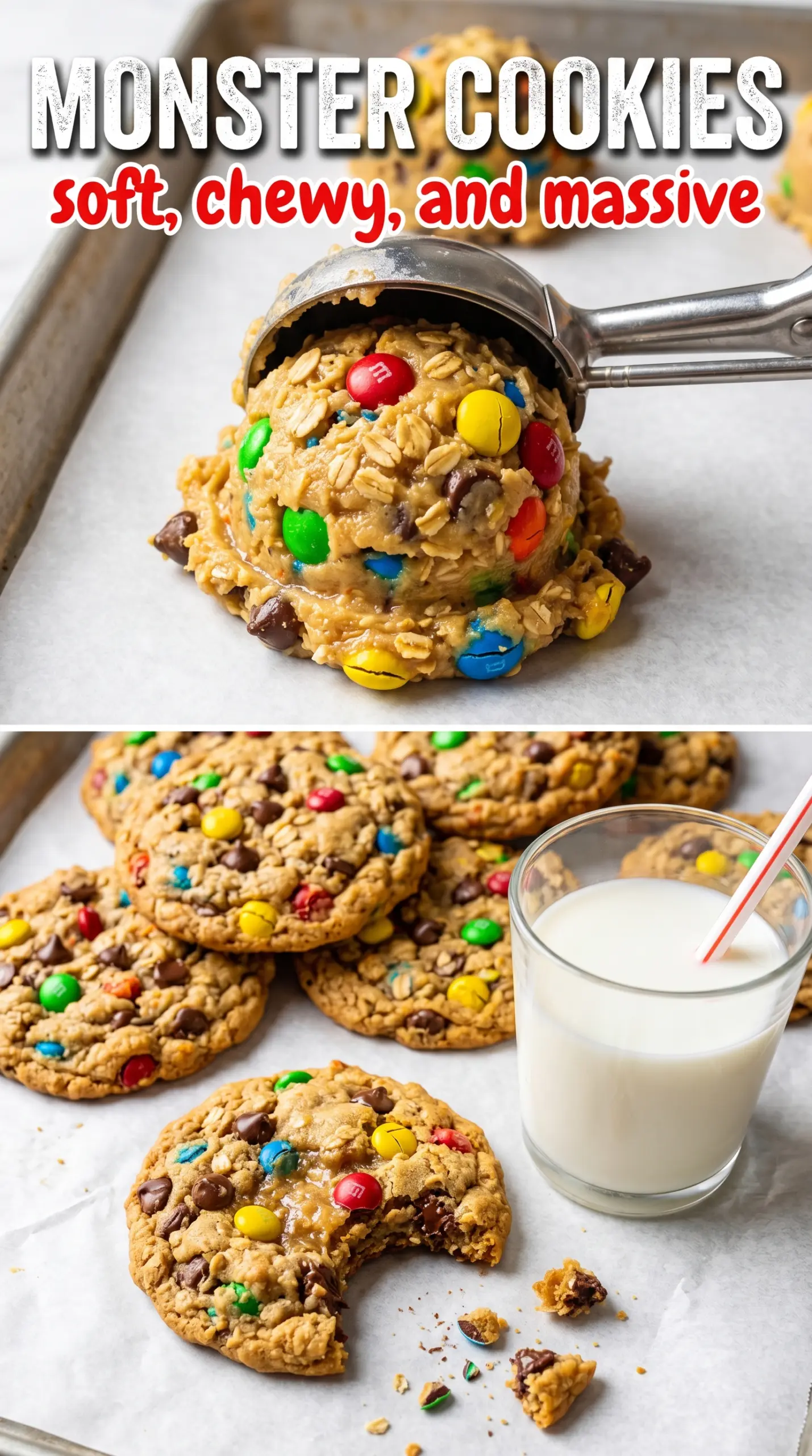 Monster Cookies chewy peanut butter colorful