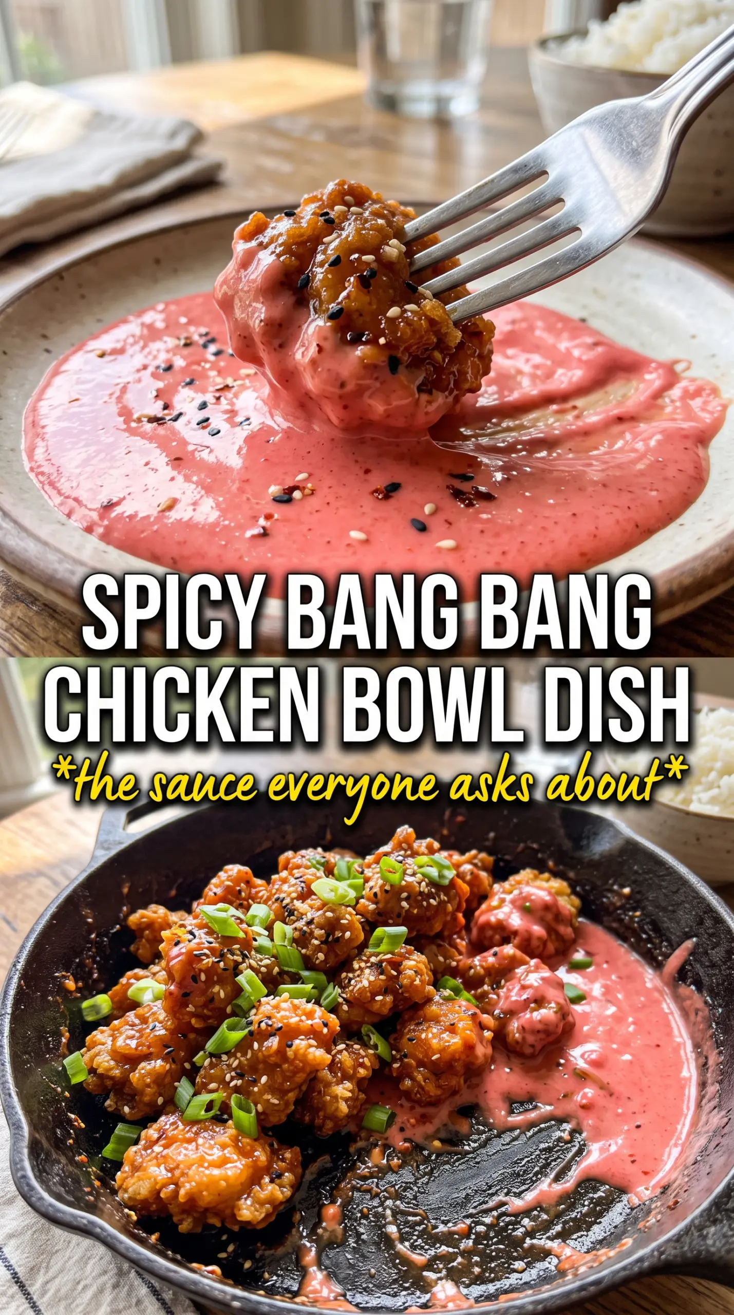 Bang Bang Chicken Bowl crispy spicy colorful