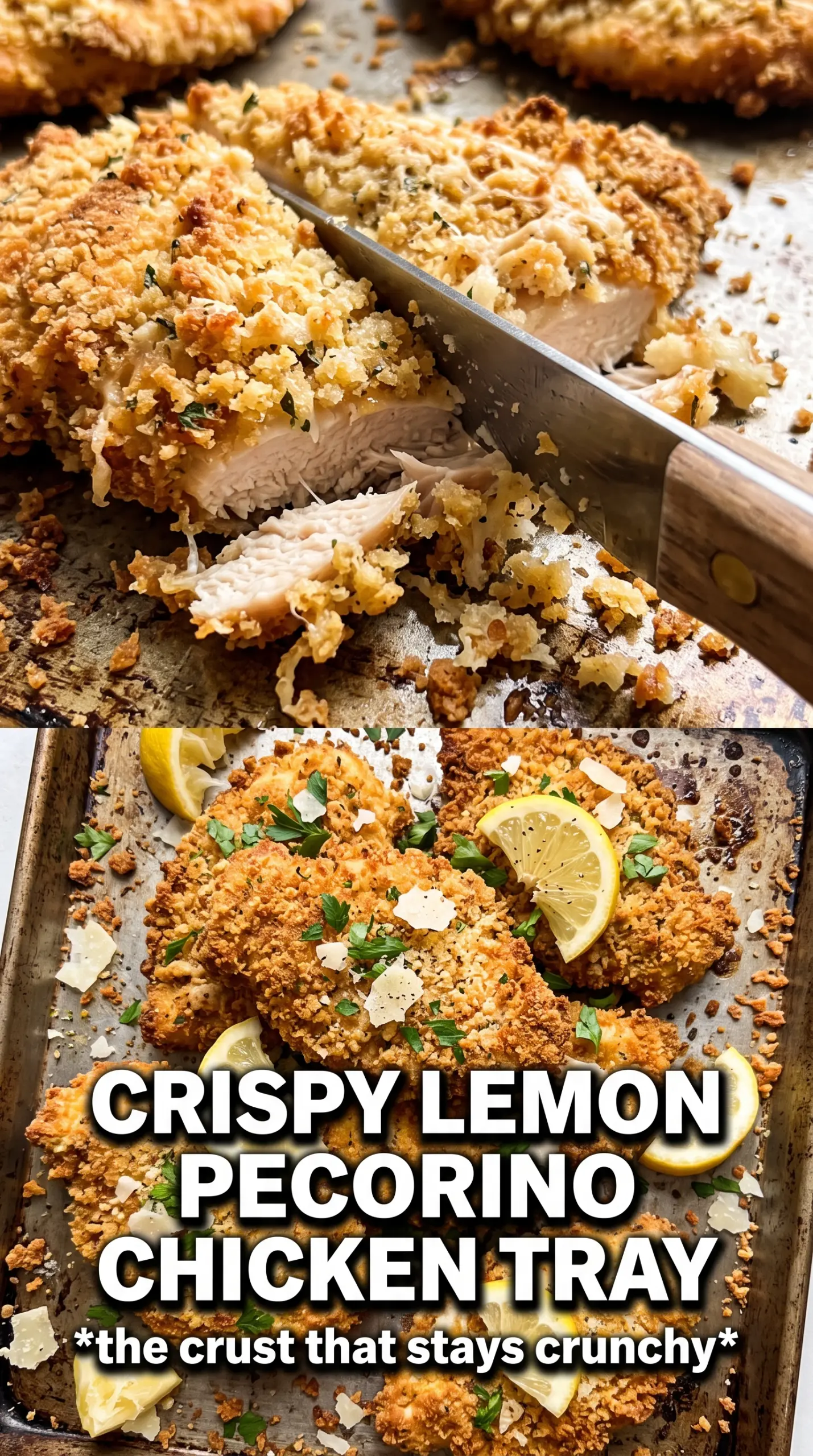 Lemon Pecorino Crusted Chicken golden crusted chicken
