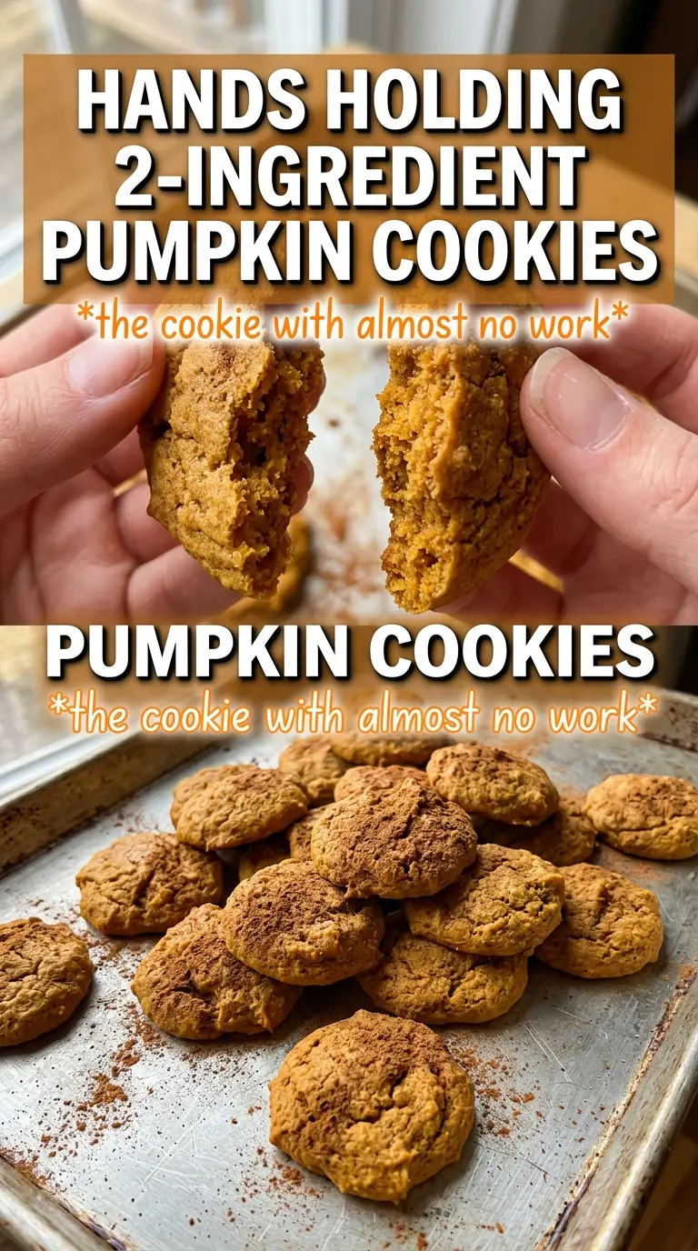 2 Ingredient Pumpkin Cookies soft cakey simple