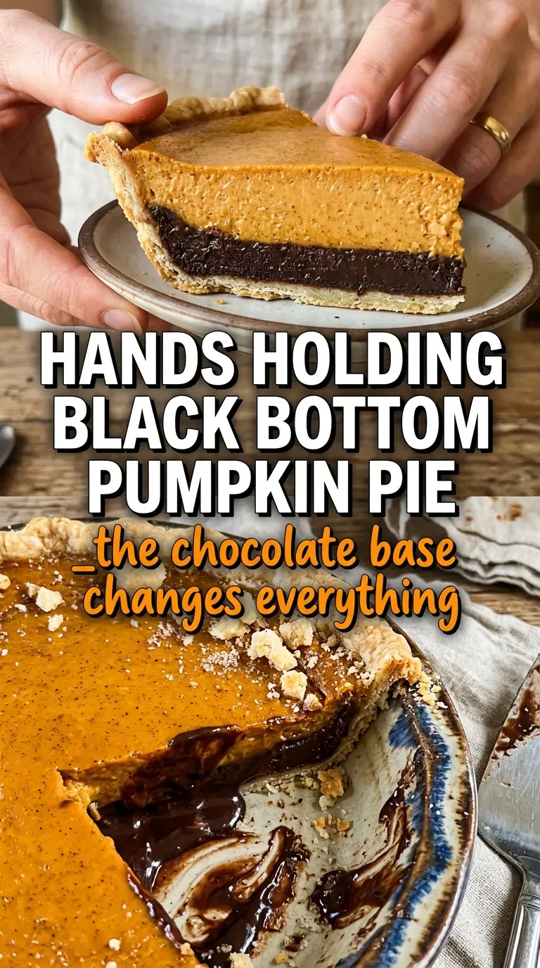 Black Bottom Pumpkin Custard Pie rich creamy layered