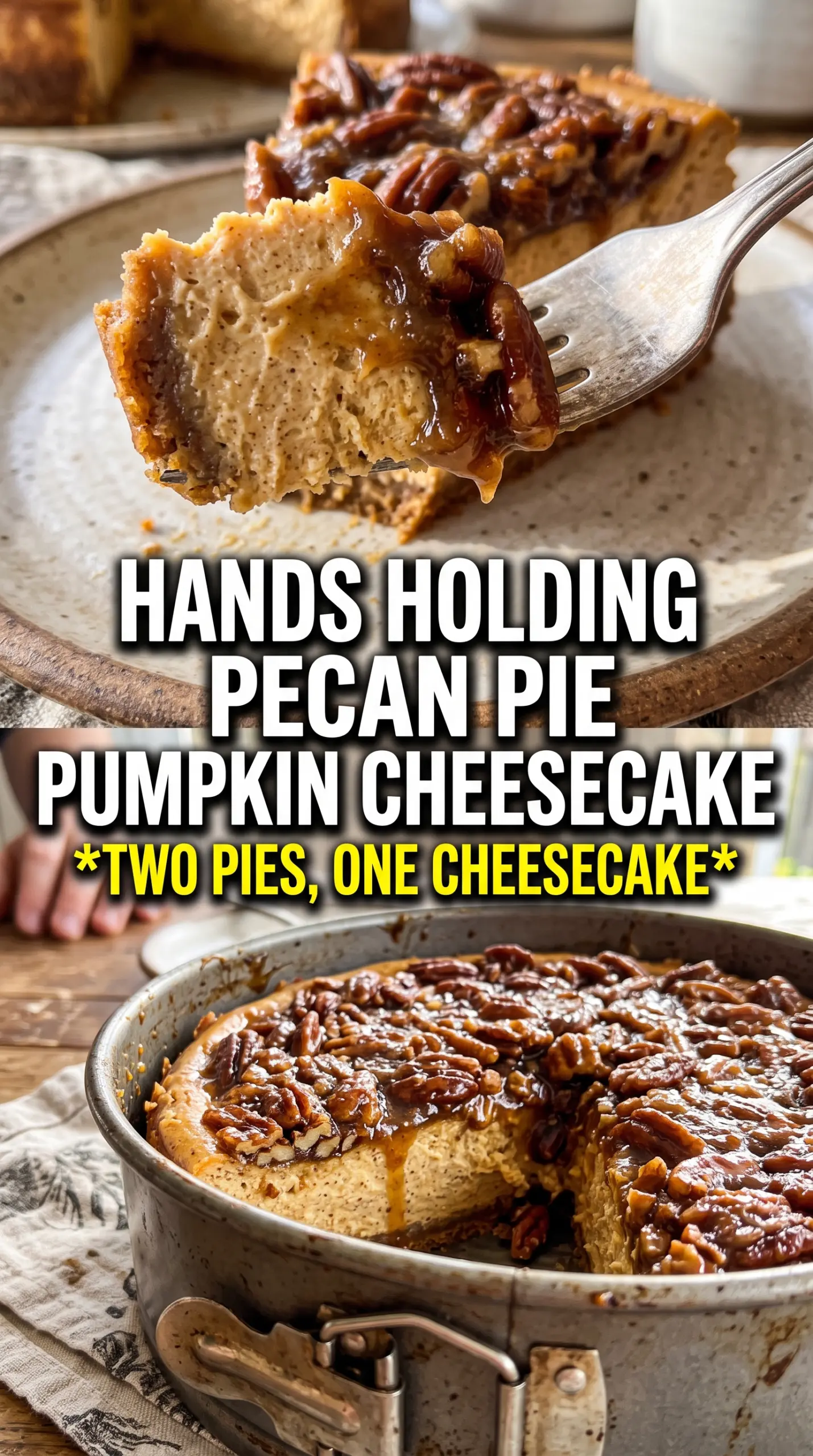 Pecan Pie Pumpkin Cheesecake creamy spiced pecan