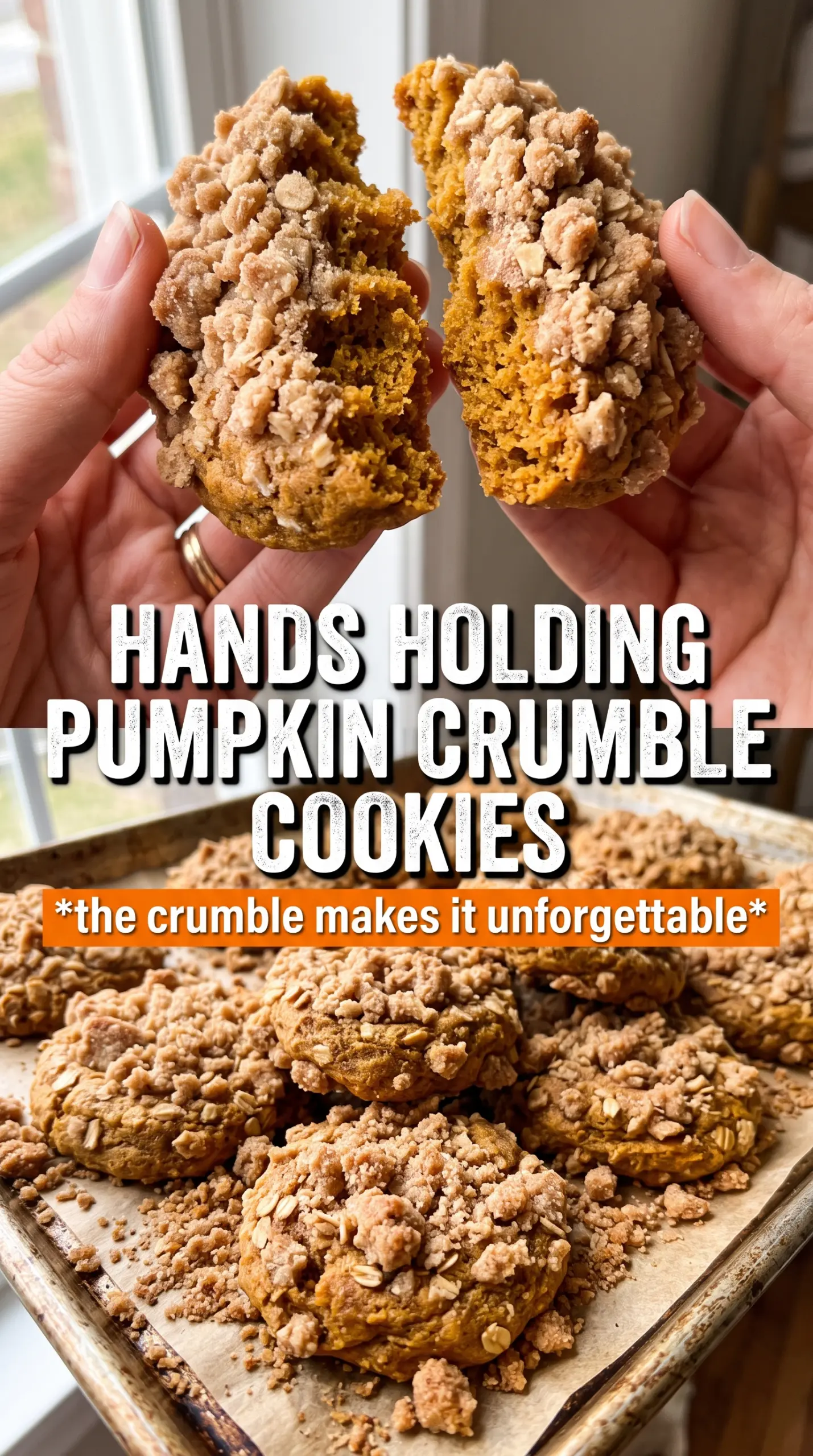 Pumpkin Cinnamon Crumble Cookies soft spiced streusel glaze