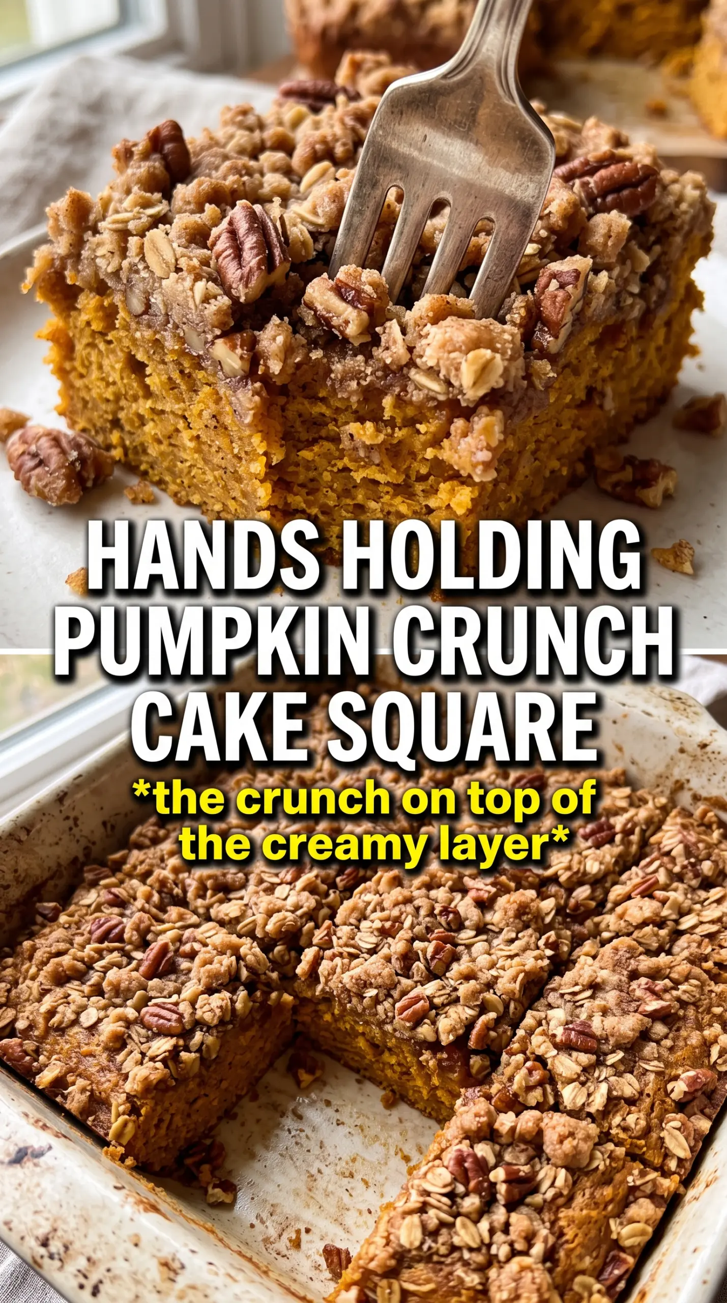 Pumpkin Crunch Cake custardy pecan, buttery