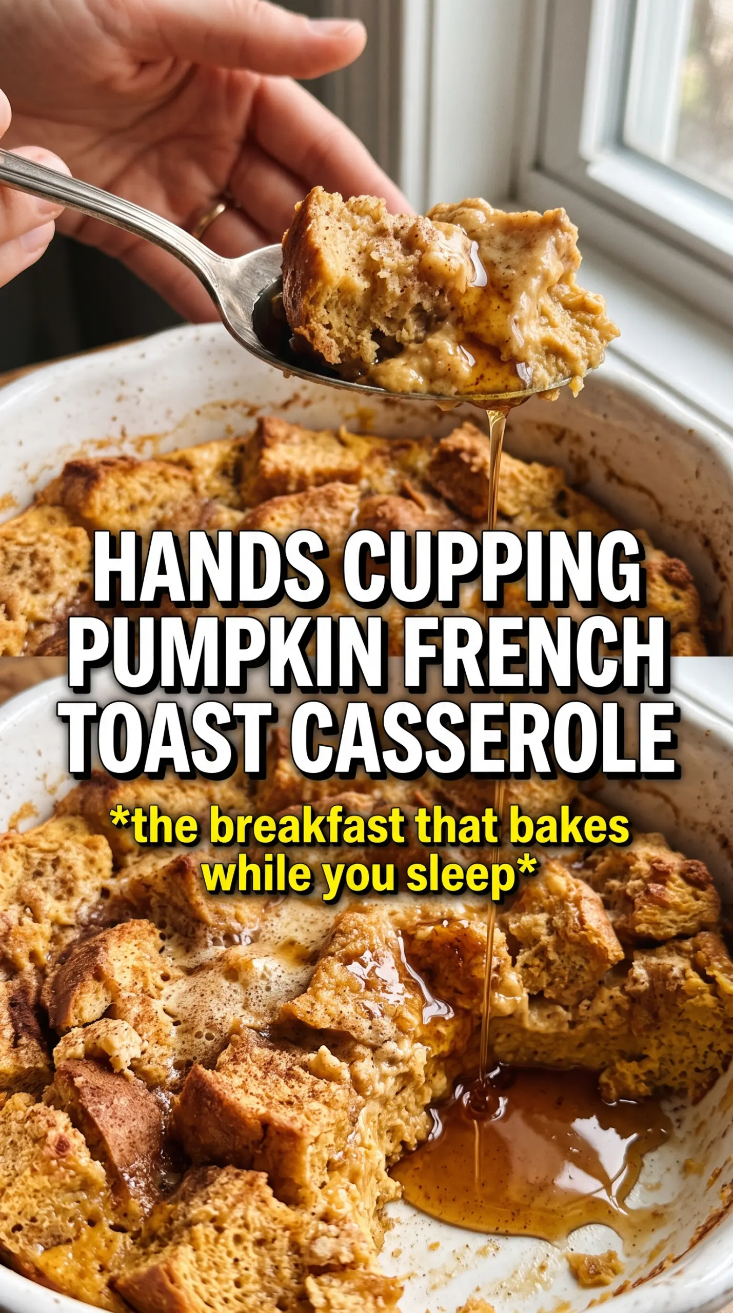 Pumpkin French toast casserole cozy custardy streusel