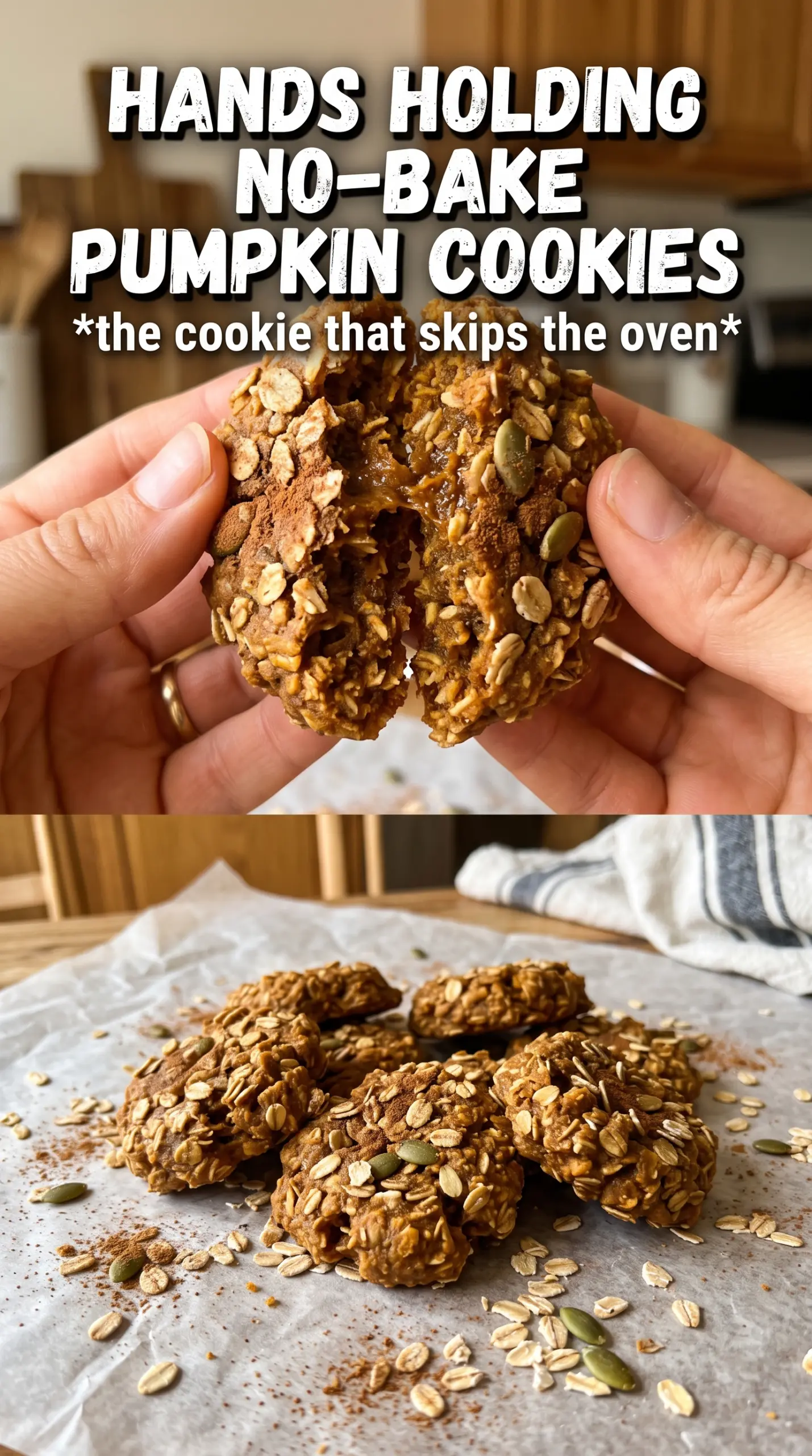 Pumpkin No Bake Cookies, golden spice, chewy oatmeal