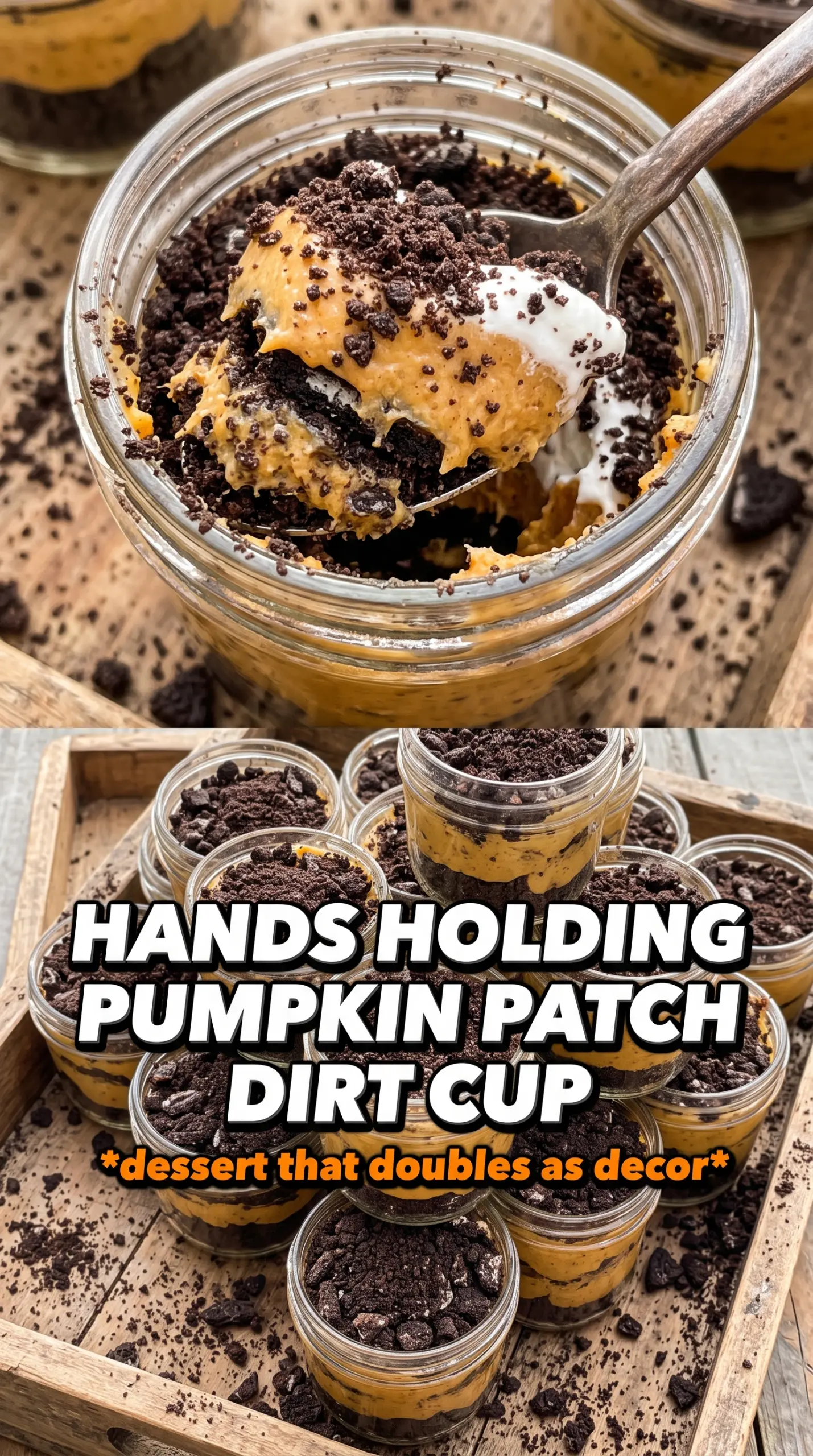 Pumpkin Patch Dirt Cups creamy Oreo pumpkin dessert