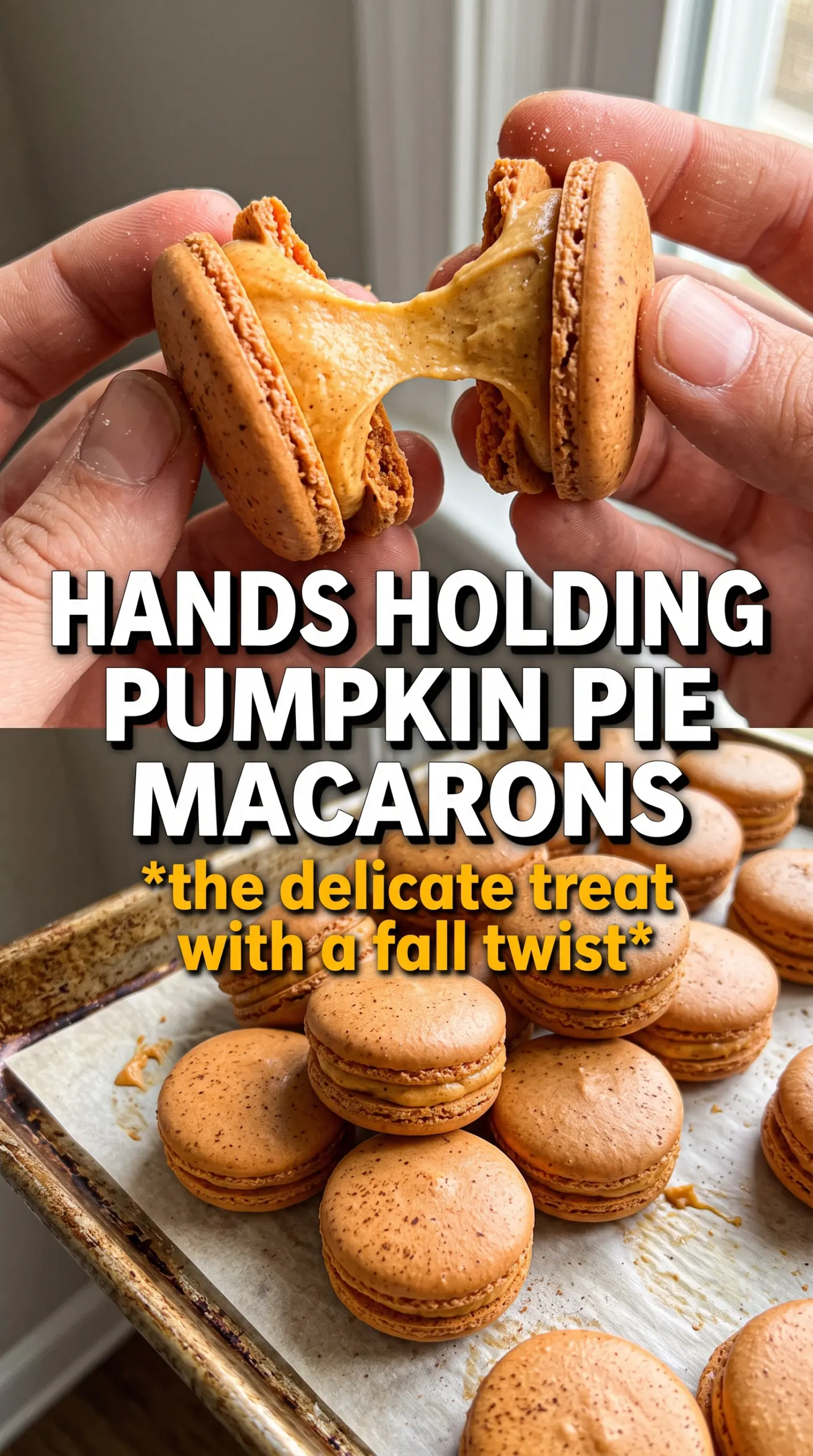 Pumpkin Pie Macarons smooth spiced sandwich cookies