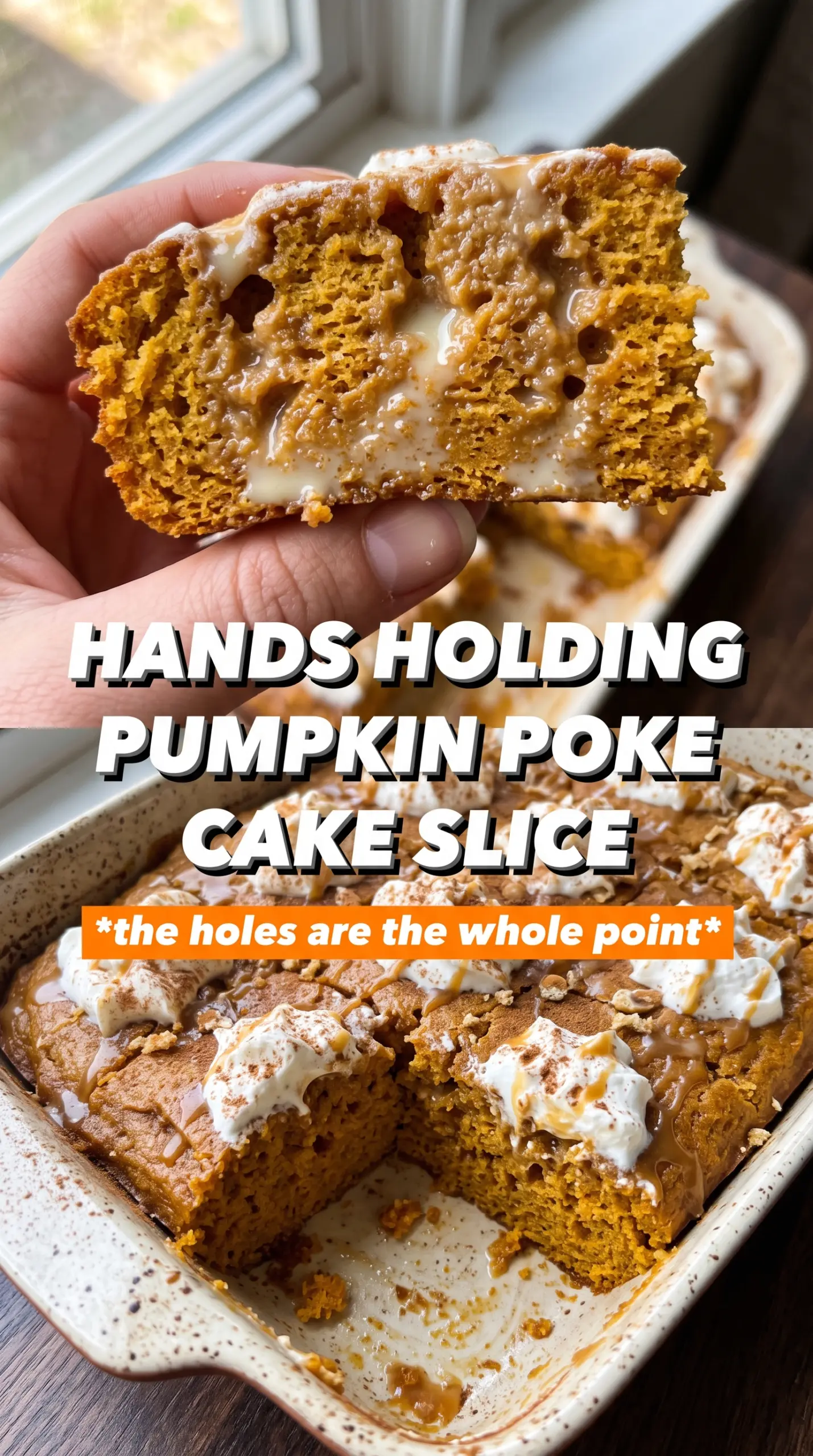 Pumpkin poke cake caramel toffee creamy