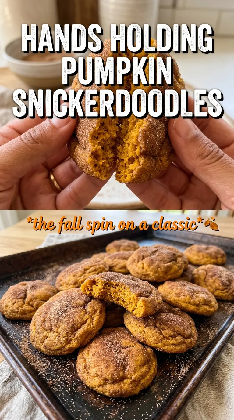 Pumpkin Snickerdoodles soft crinkled cinnamon-sugar
