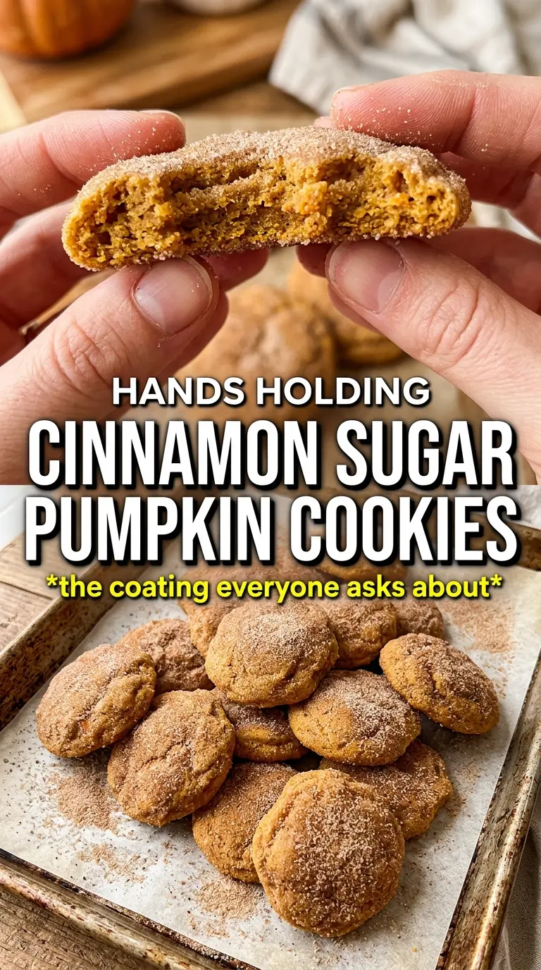 Pumpkin spice cookies with cinnamon sugar, crinkled, sparkly, golden